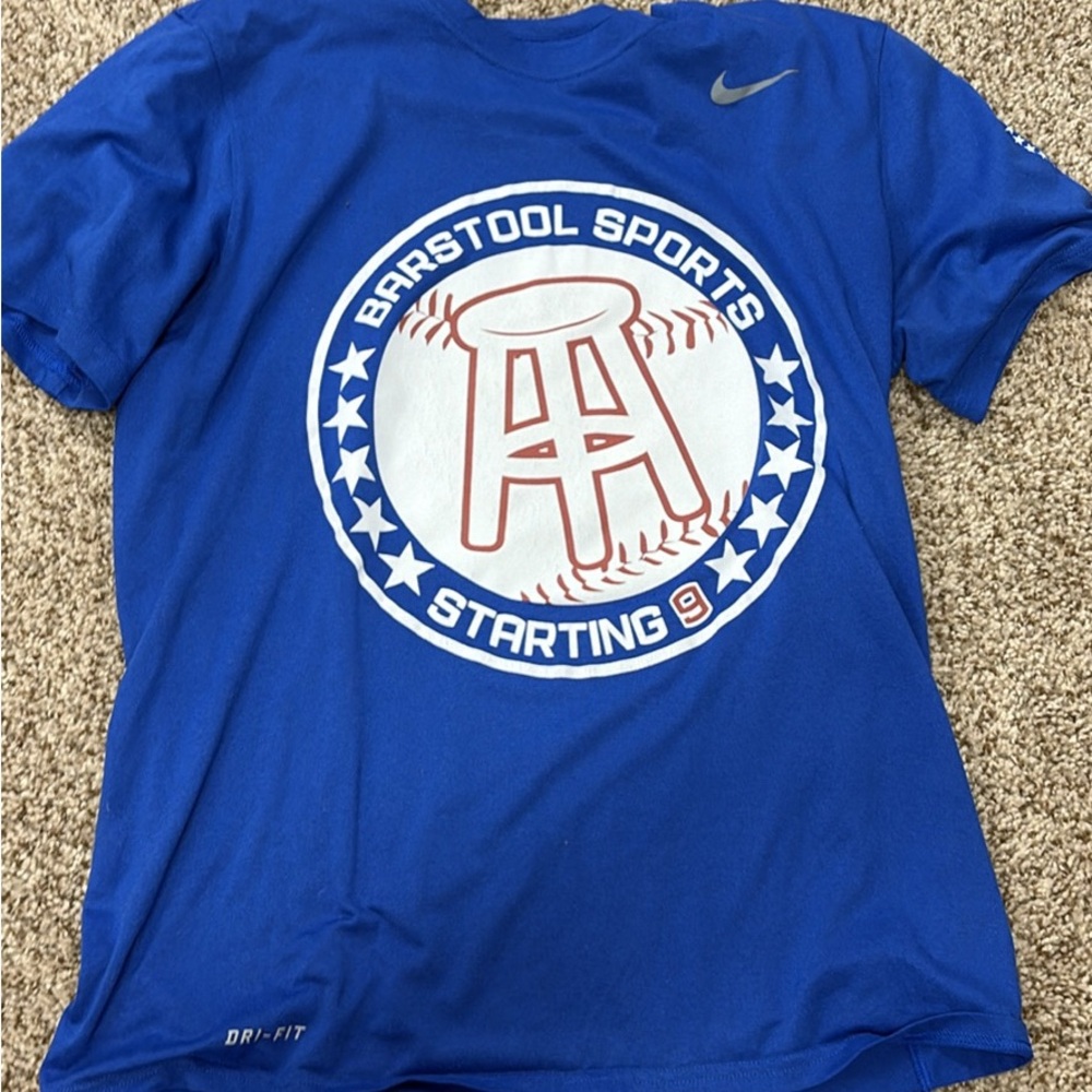 Nike Barstool Sports Blue Baseball T-Shirt